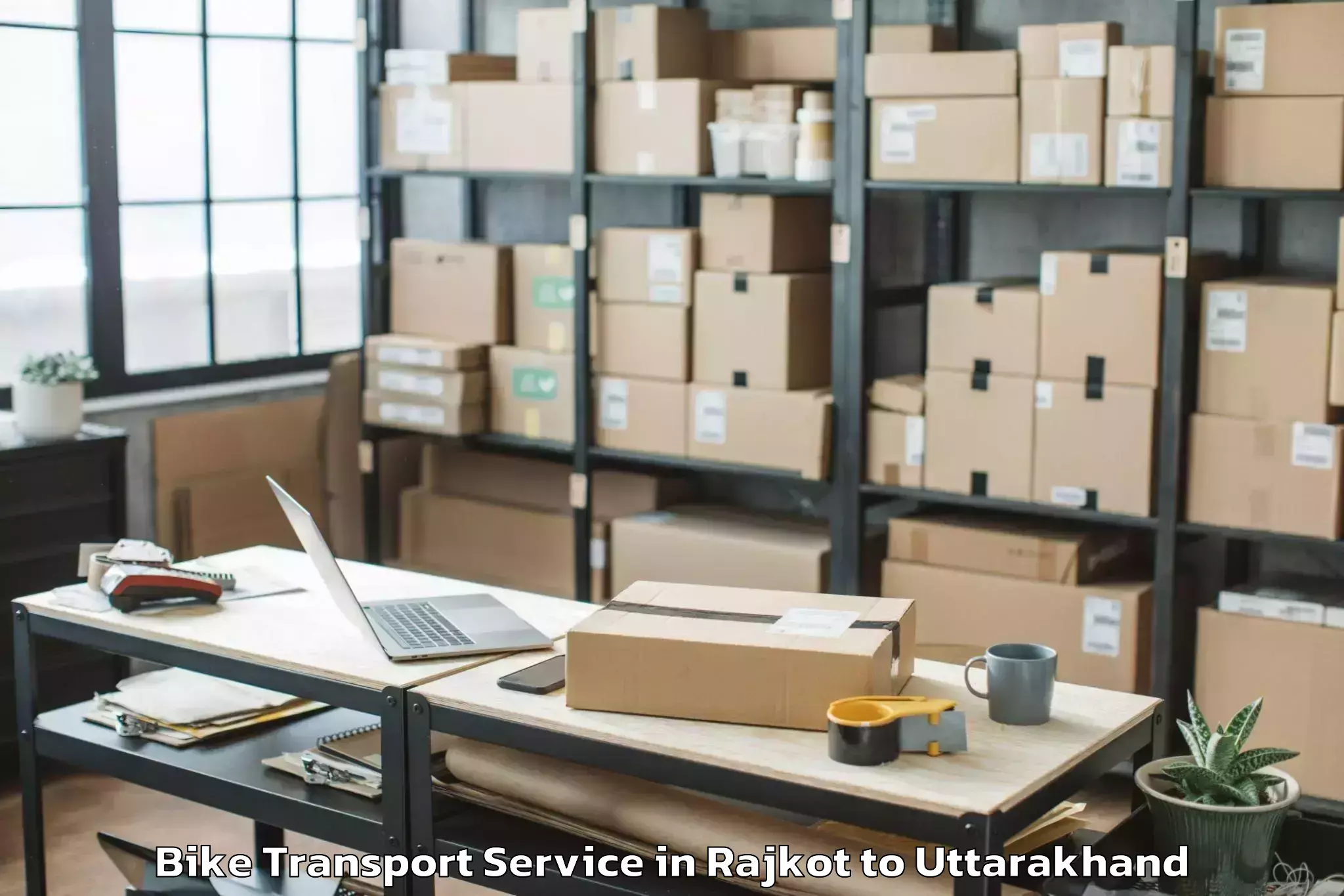 Affordable Rajkot to Uttarkashi Bike Transport